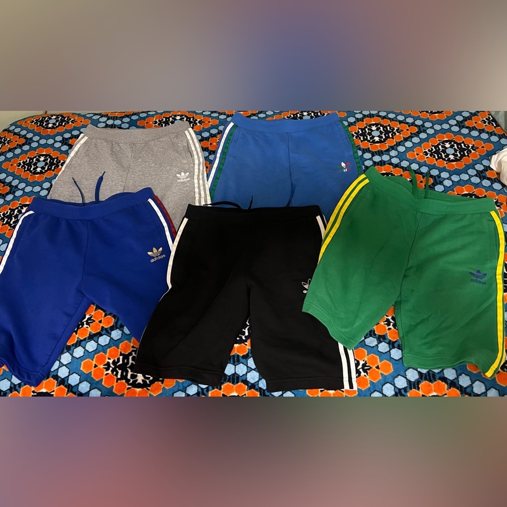 Adidas Cotton 3 Stripe shorts 5 in set youth boys